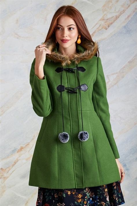 girls green duffle coat